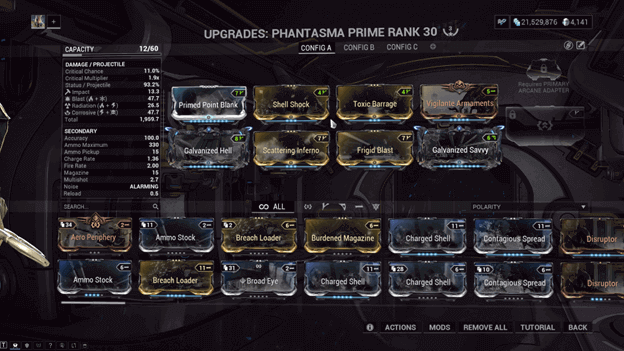 Phantasma Prime Status Beam Build