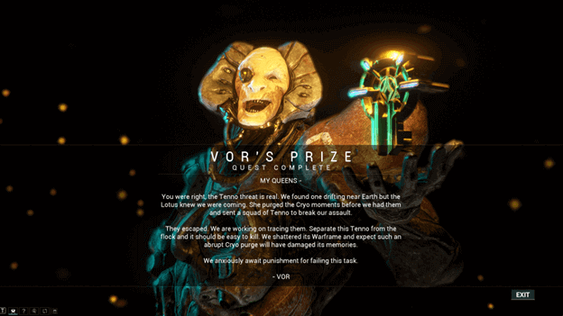 Warframe Vor's Prize Quest
